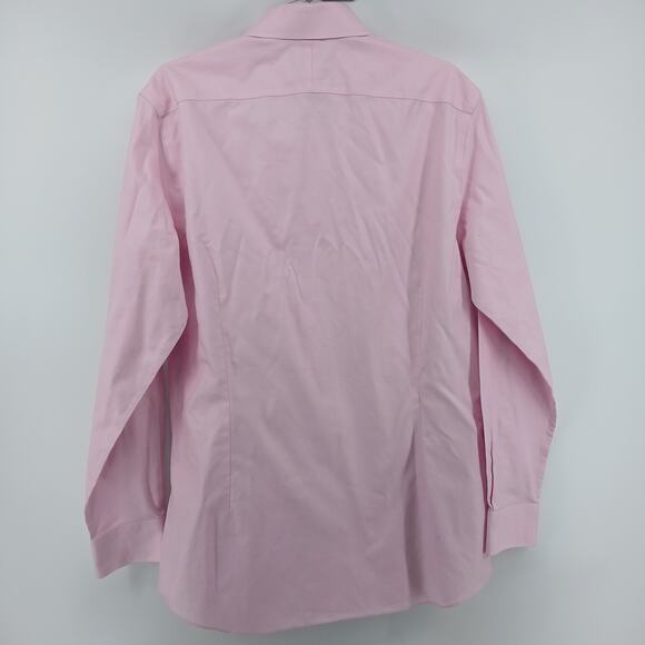 Charles Tyrwhitt Pink Extra Slim Fit Button Down Shirt Mens LG Preppy Work - Picture 5 of 8